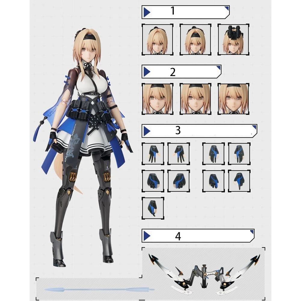 DEXSHUN Bianca - Statuetta Anime Super Action Figure con accessori, scala 1/8, 22 cm | Mobile, stile libero, statua anime, in PVC, personaggio di gioco, decorazione da scrivania, oggetti da collezione