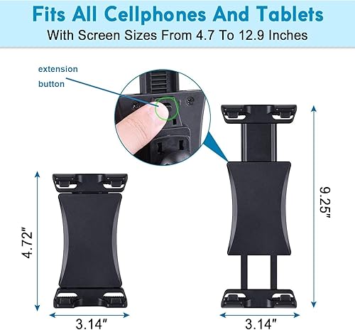 Miniatura 2 de JUBOR Soporte para tableta, soporte portátil para teléfono de bicicleta, soporte para tableta de gimnasio en interiores y bicicleta de ejercicio