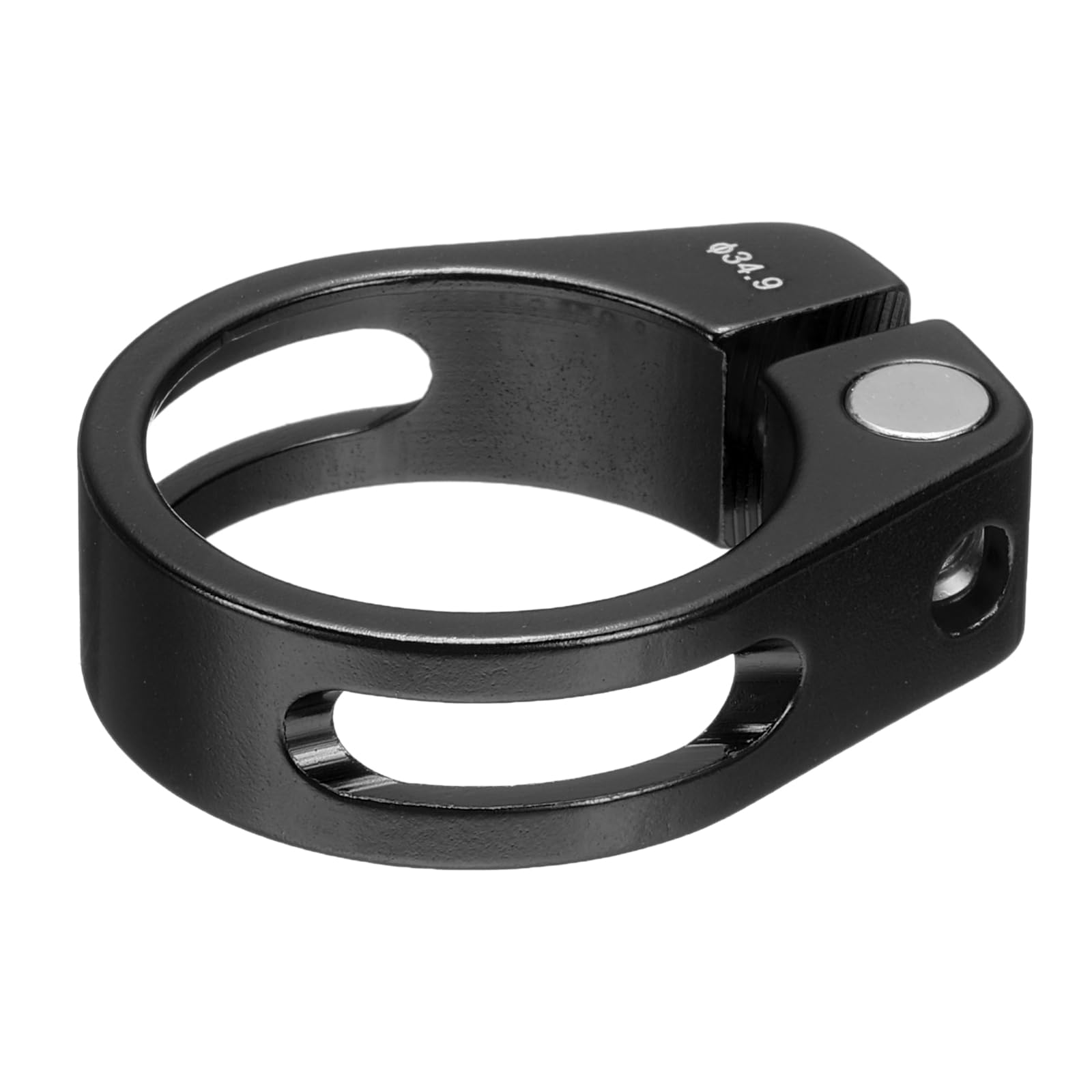 sourcing map Bike Seat Post Clamp 34.9mm Clip Aluminum Alloy Bicycle Locking Seat Post Ring with M4 Hex Screw for 30.4 to 31.6mm Bicycle Mountain Road Bike Tube, Black โ image 1