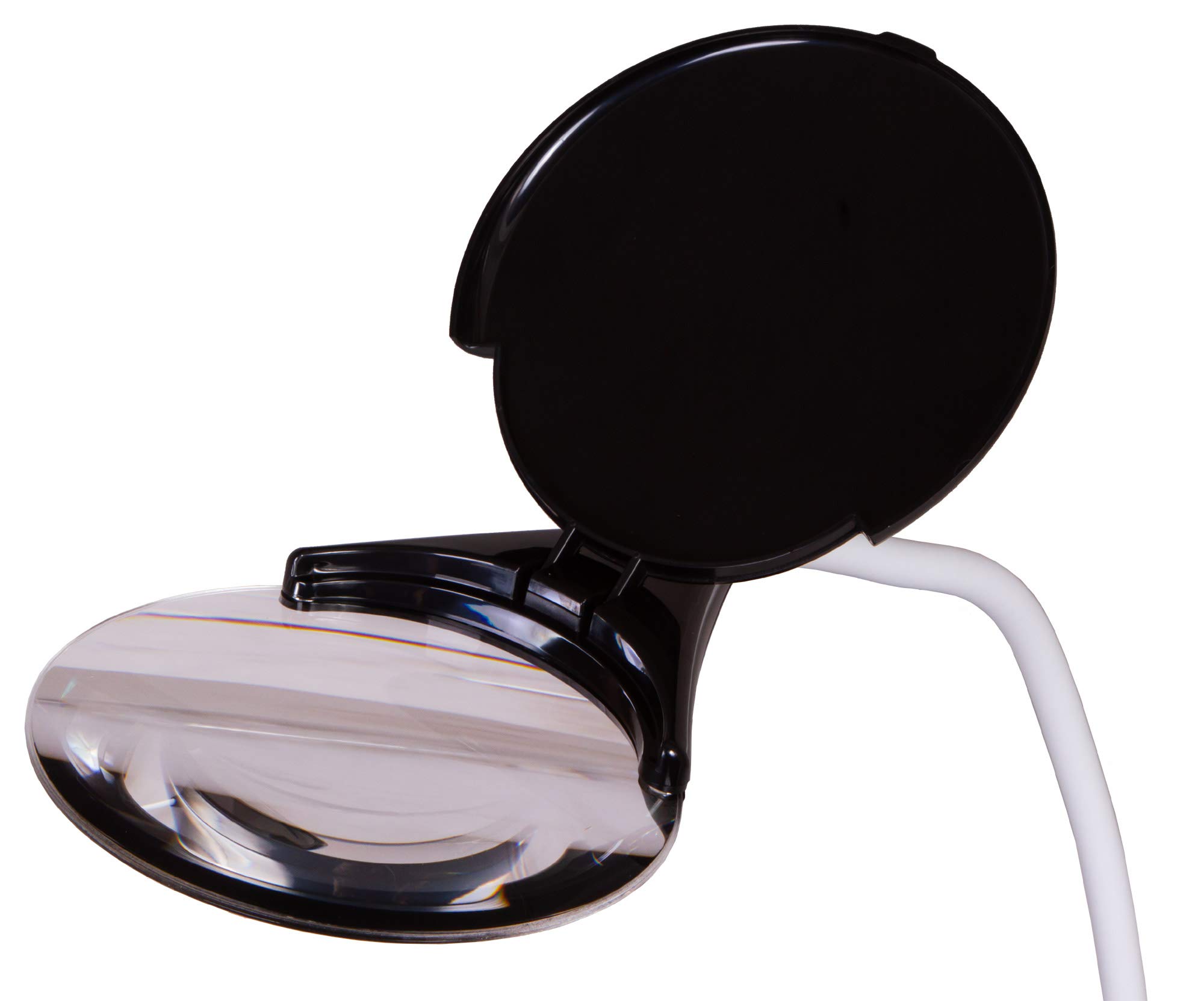 Lupa de Sobremesa Levenhuk Zeno Lamp ZL7 LED con Iluminación, Ampliación de 2X, Lente de 125 mm, Cubierta Protectora y Brazo Flexible para Trabajar de Cerca, Color Negro