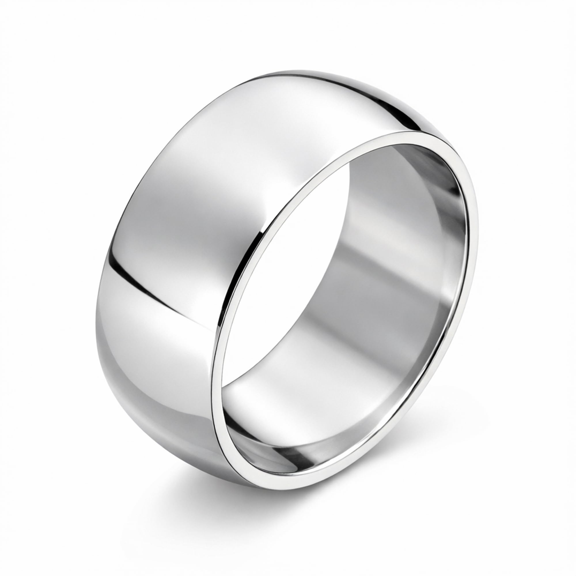 meditoys · Anello in acciaio inox per uomo e donna · Anello 8,10 o 12 mm di larghezza · argento opaco/spazzolato o argento lucido lucido