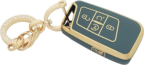 Funda para llavero VW con llavero de TPU suave para llave de automóvil compatible con Volkswagen Tiguan Atlas Jetta Passat Golf Alltrack azul