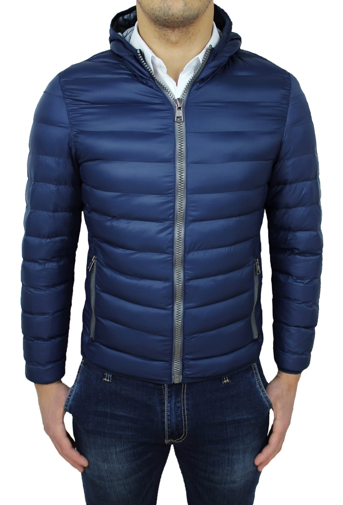 Evoga Piumino uomo Class invernale giubbotto giacca bomber con cappuccio