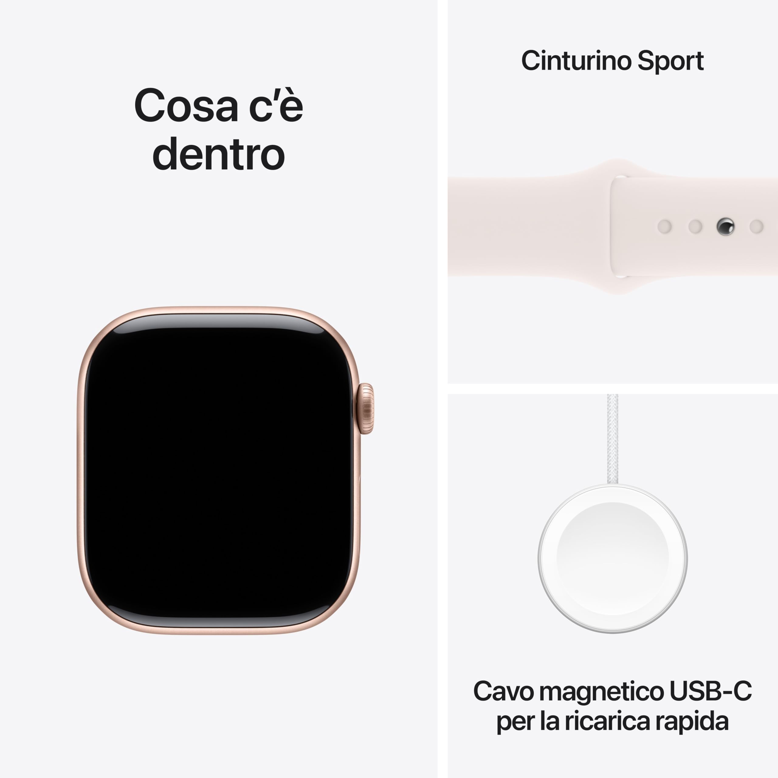 Apple Watch Series 10 [GPS + Cellulare, 46mm] - Case Oro Rosa in Alluminio con Cinturino Sport leggero rossore, S/M (Ricondizionato)