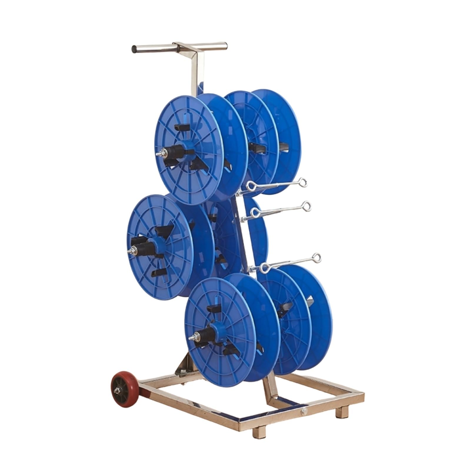 WDSOPK Wire Spool Rack,Cable Reel Holder and Dispenser,Heavy-Duty Bulk for Electrical,4 Rods Workplace Efficiency (Blue 6 Rods Wire)