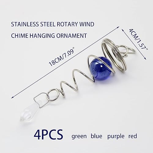 Miniatura 4 de Weduspaty Bola de observación en espiral, 4 unidades, bola de observación, cola en espiral, estabilizador de viento, cola en espiral decorativo para