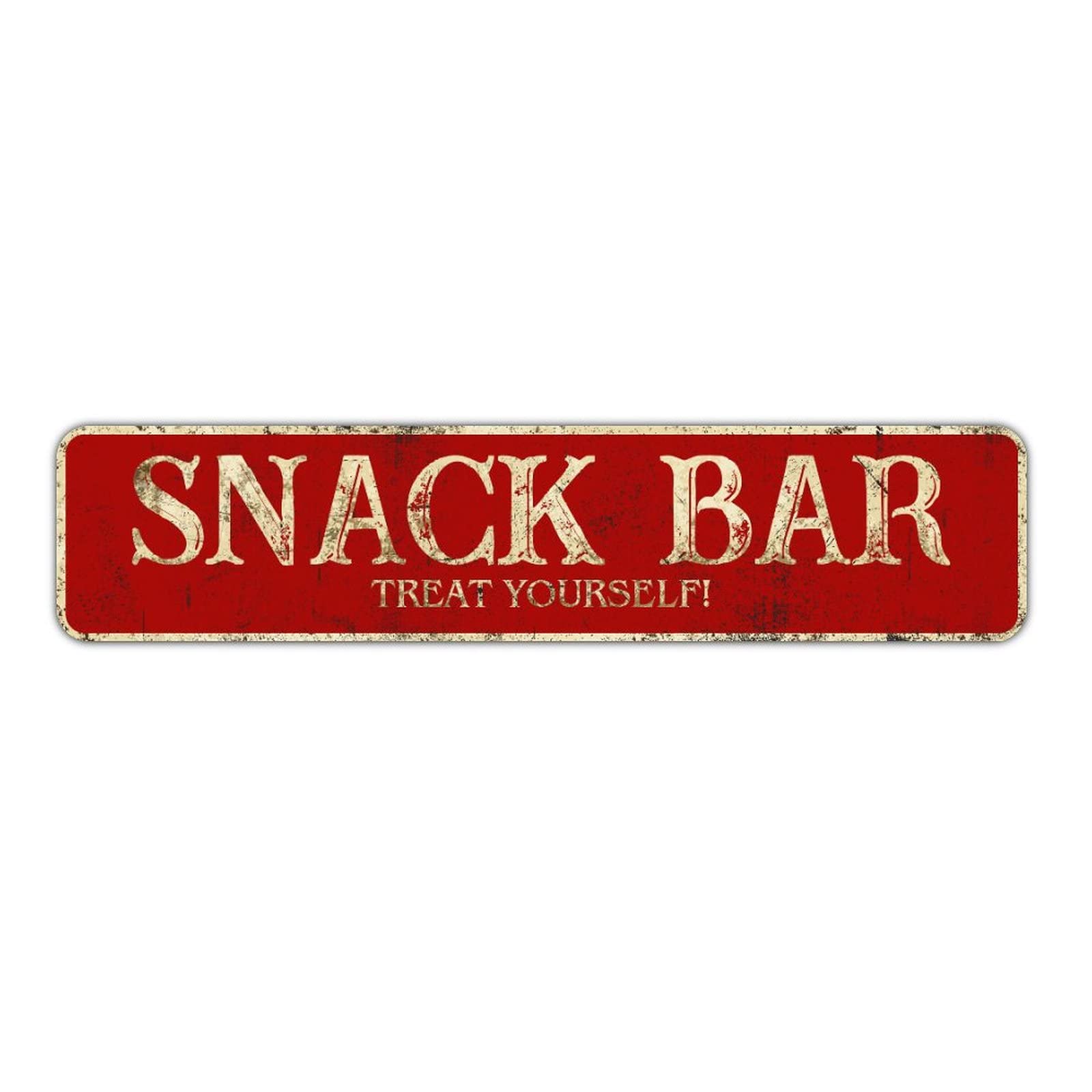 SNACK BAR TREAT YOURSELF Road Signs Funny Aluminum Street Sign Happy Fathers Day Metal Door Yard 4x16 Inch Tin Home Man Cave Indoor Outdoor Decor