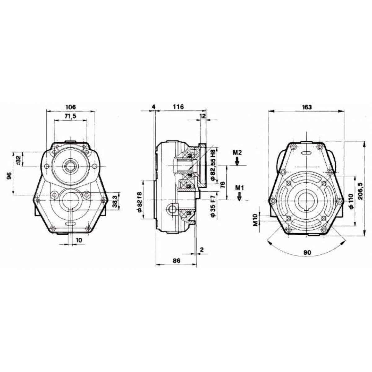 Riduttore Ama 3:1 per Motori Orbitali ø25 mm