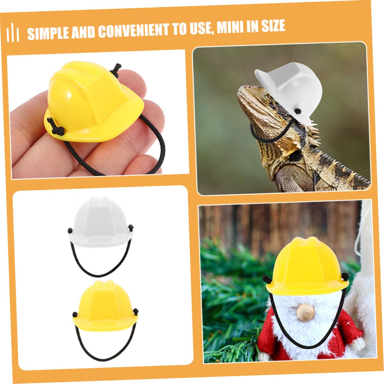 Abaodam 6 Piezas de Mini Casco de Seguridad para Muñecas en Plástico, Réplica Pequeña para Juegos Imaginativos y Actividades al Aire Libre