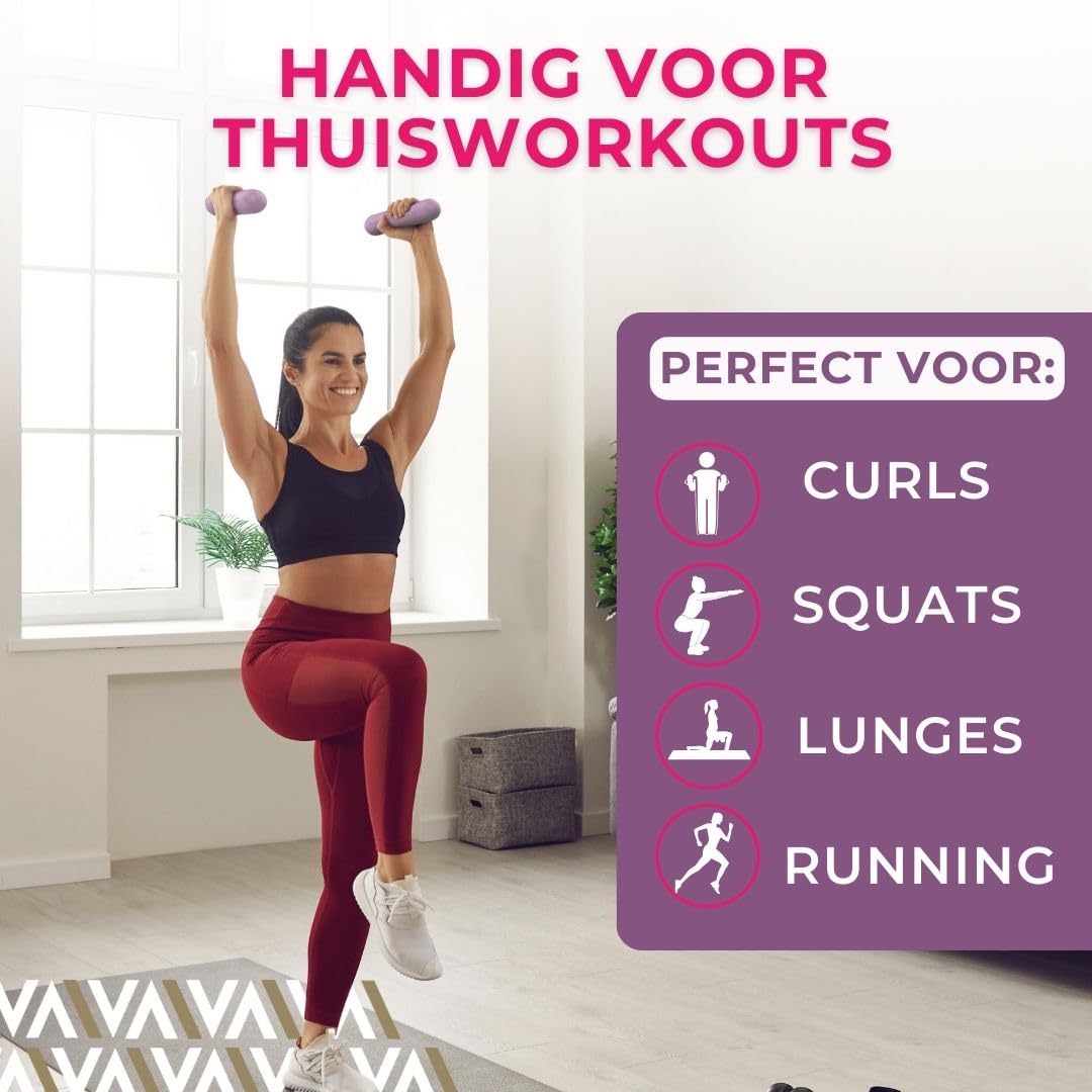 Swiss Activa 1,4 kg halterset van 2, voor vrouwen - Home Gym Workout Equipment beste trainingsapparatuur voor thuis met Comfort Grip Handgrepen