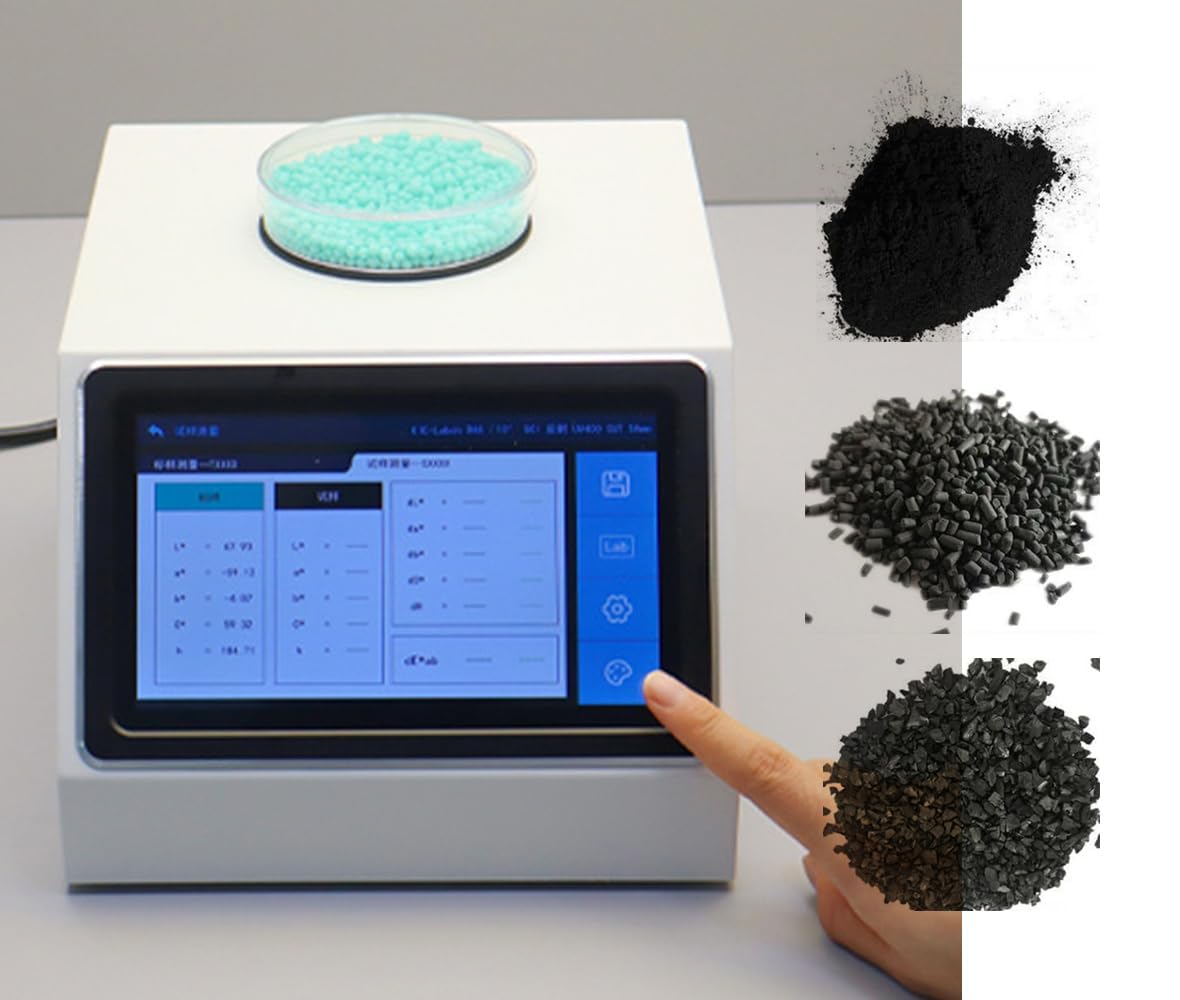Masterbatch Color Analyzer Ultra Large 50mm Aperture Spectrophotometer Powder Colorimeter for Testing Uneven Samples with Repeatability ΔE*ab Within 0.03 Touch Screen 10,000 Records Storage