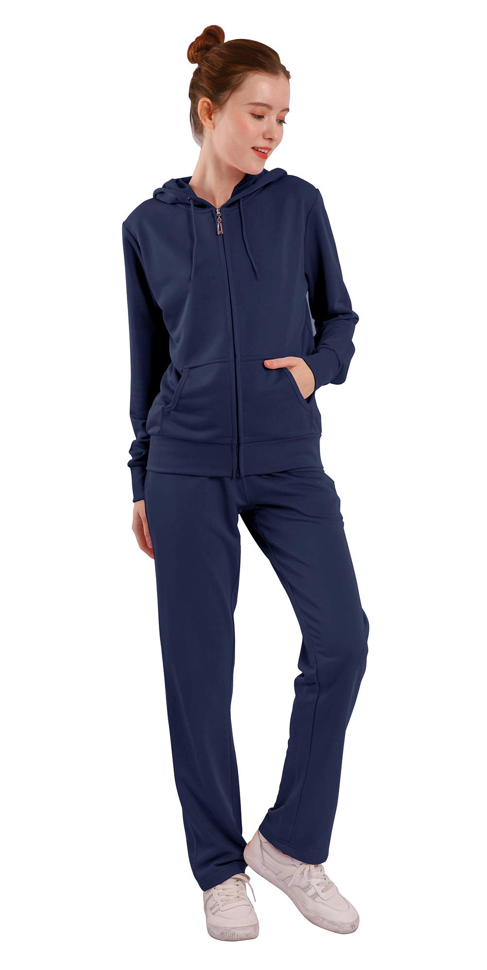 Matching Sets Women Clothing Sweat Outfit Sets Fleece Zip Up Tops