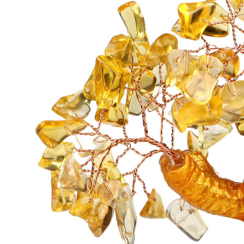 Eterspr Money Tree Feng Shui Bonsai Gold Lucky Tree Money Tree Feng Shui Home Office Shop Decoration, Yellow,gold, 8 cm - Image 3