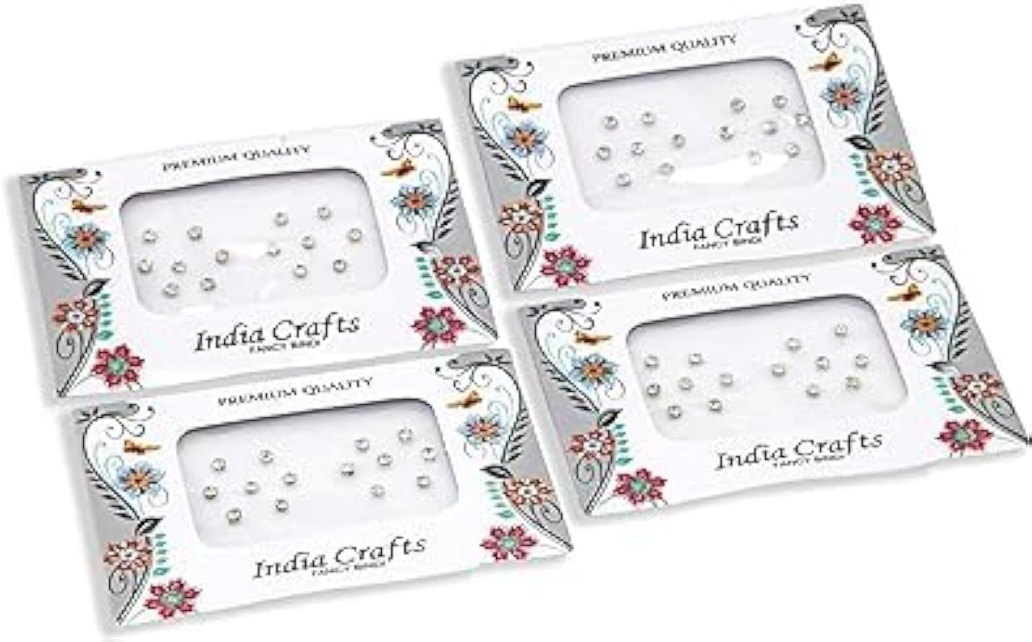 64 Dot Diamond Crystal Fake Nose Stud/Ear Stud Bindi Sticker-Silver Color