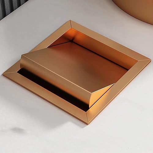 Miniatura 9 de MAHWER Tapa cuadrada de acero inoxidable 304 con tapa de solapa con ojales de basura integrados, tapa de cubo de basura con ojales de basura (color