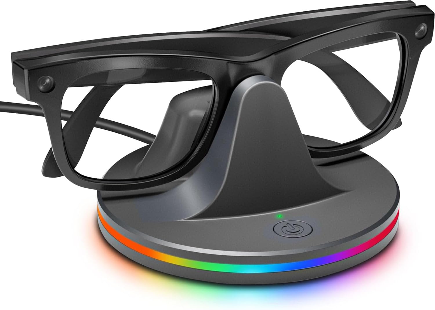 Charging Dock with Lights, Charging Station for Meta Ray-Ban Glasses, Featuring 7-Color RGB Lighting and a USB-C Cable, Glasses Charger with LED Power Status Light, Gray-image-38