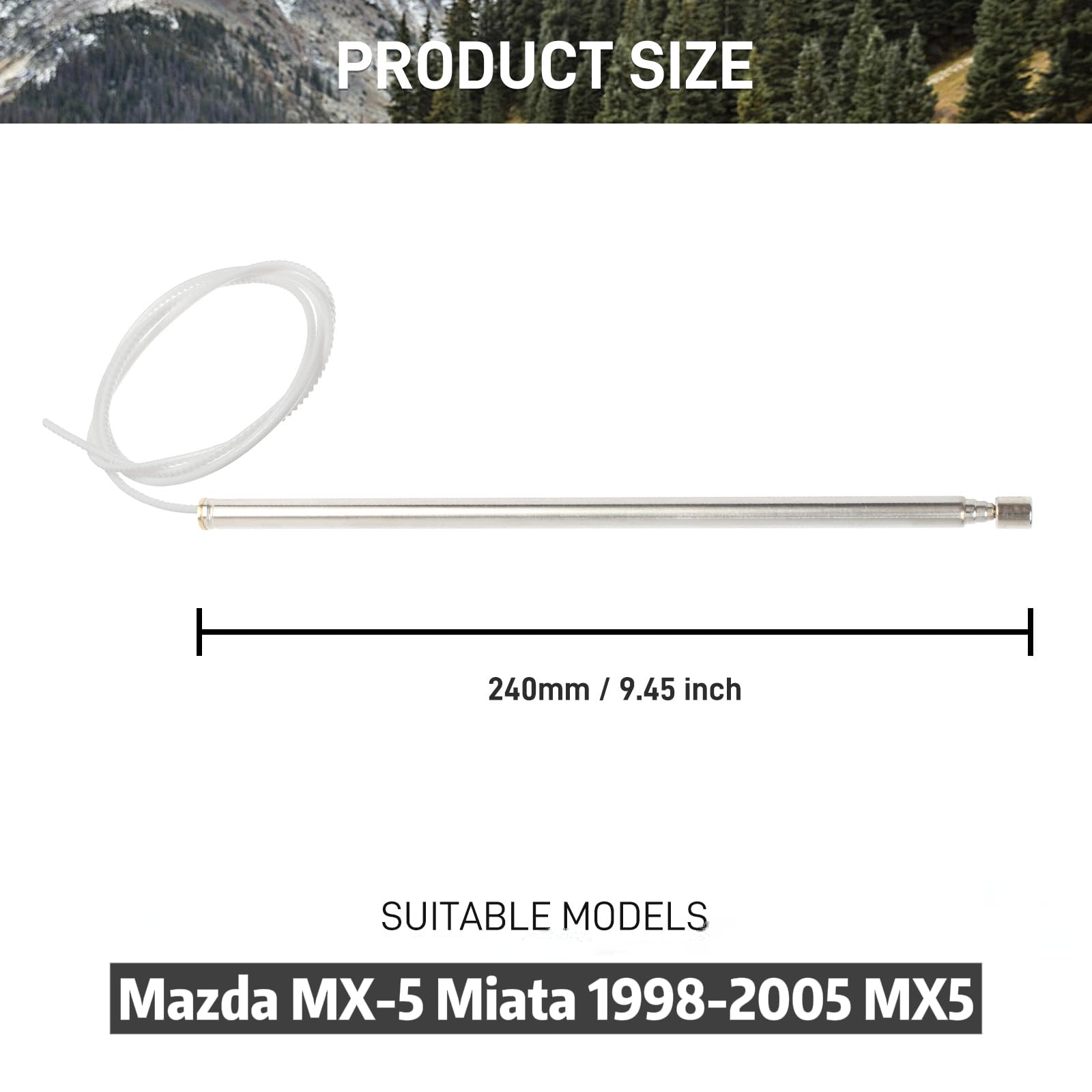 MODIGT Power Antenna Mast Compatible with Mazda MX-5 Miata 1998-2005 MX5,Replace Part Number #B05A-66-A30