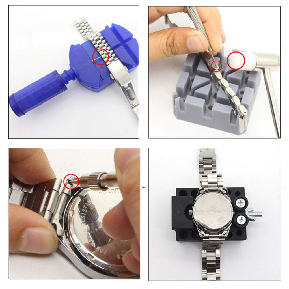 Kit de herramientas de reloj de 13 piezas Juego de reparación profesional Kit de herramientas de relojero profesional Juego de herramientas de pasador de barra de resorte con estuche de transporte