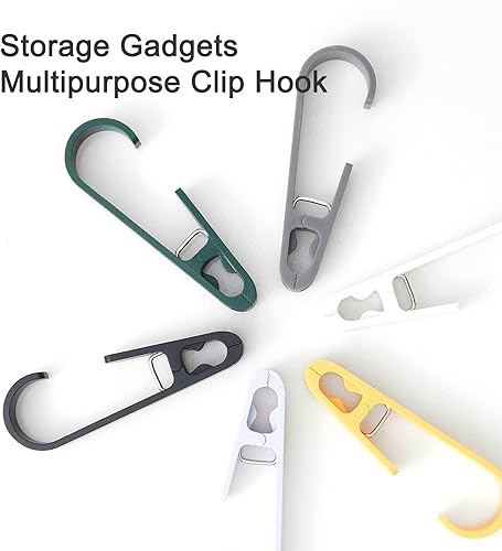 Miniatura 6 de Alfileres grandes para ropa, clips para toallas, 4 ganchos multiusos para ropa, colgador de ropa de plástico fuerte. Gancho en S para cortina de