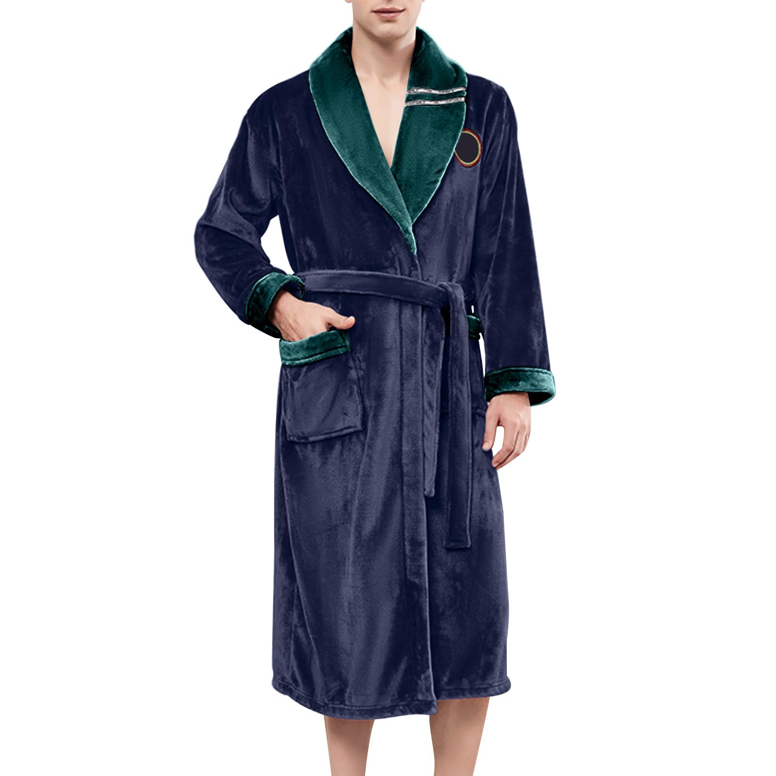 Accappatoio Spugna Uomo, Accappatoio Donna E Uomo Accappatoio Cotone Puro Cotone Tinta Unita Lungo con Cappuccio E Tasche Altamente Assorbente Accappatoio Personalizzato Vestaglia Uomo Invernale