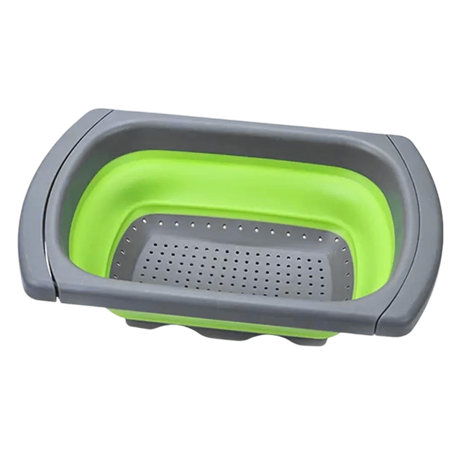 Colador Sobre El Fregadero: Escurridor De Verduras Plegable, Cesta Con Asas Extensibles, Colador De Alimentos De Silicona Para Pasta Y Frutas | Cocina Apartamento Granja Preparación De Comidas Lavado