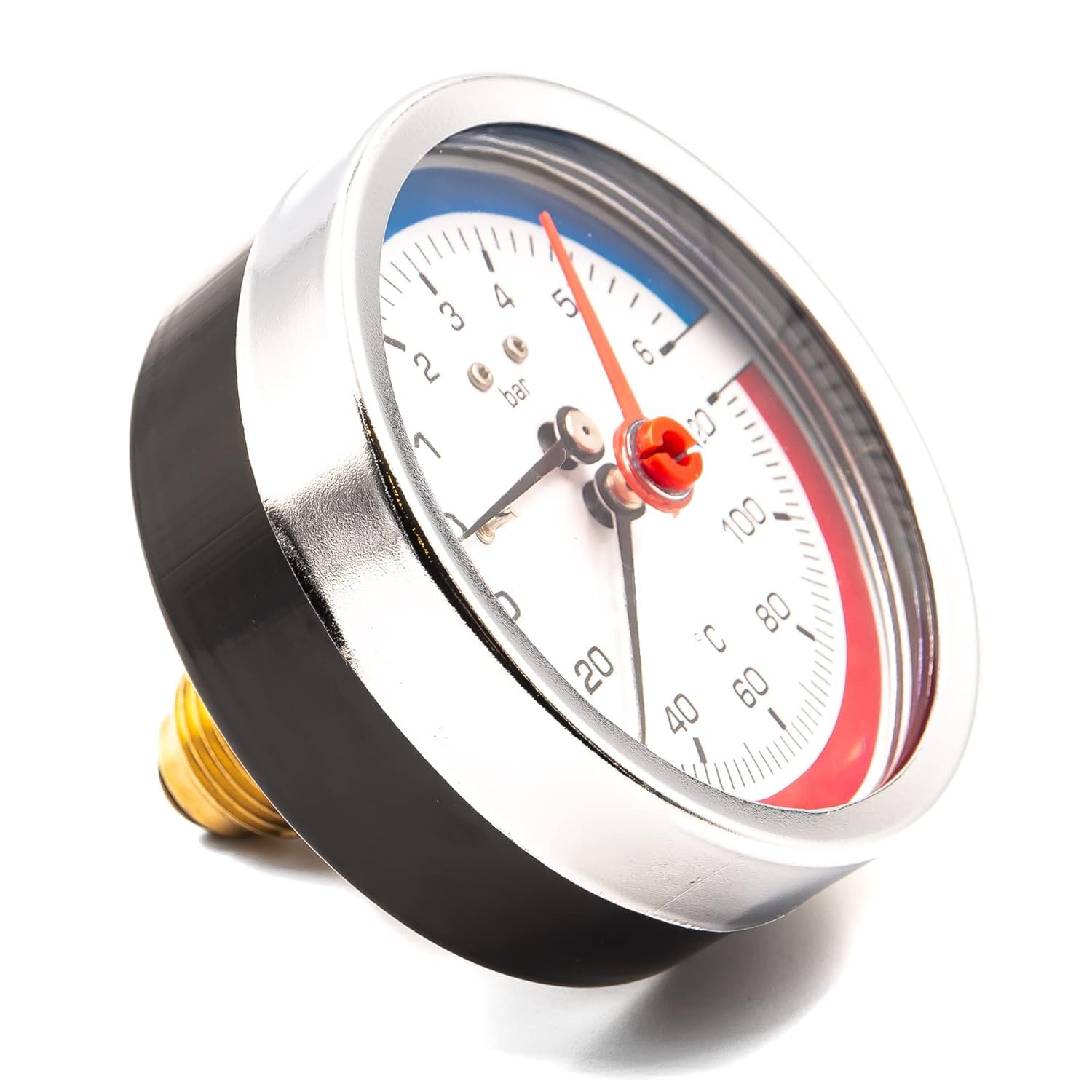 Termomanometro 4 Bar, 0-120°C, Ø 80mm, Posteriore Assiale – Strumento Combinato Per Misurazione Di Pressione E Temperatura