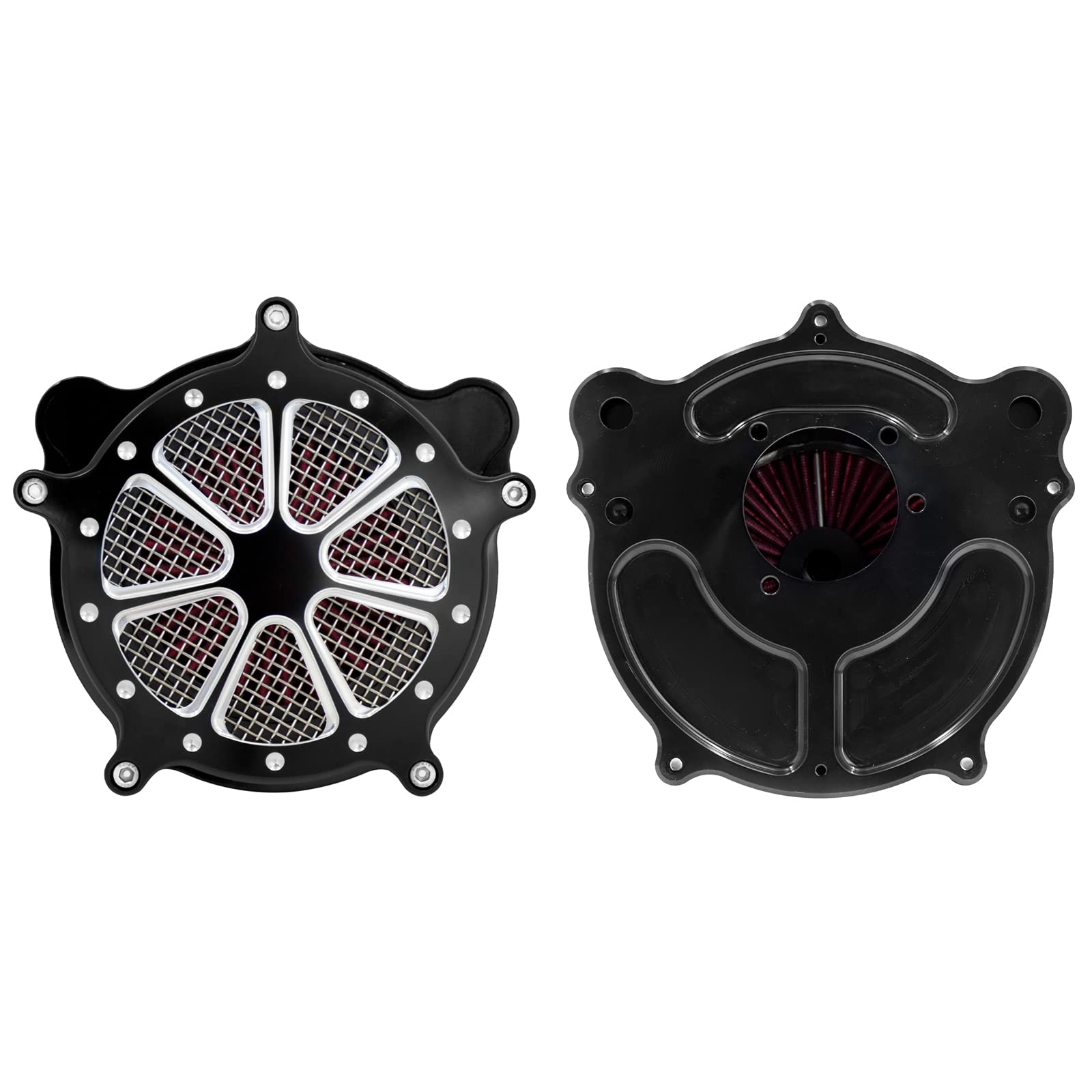 Filtro aria CNC Filtro Aria Filtro Aspirazione Filtro Filtro Aria Filtro Elemento Filtro Adatto Per Harley Touring Softail Dyna 2000-2017 Nero