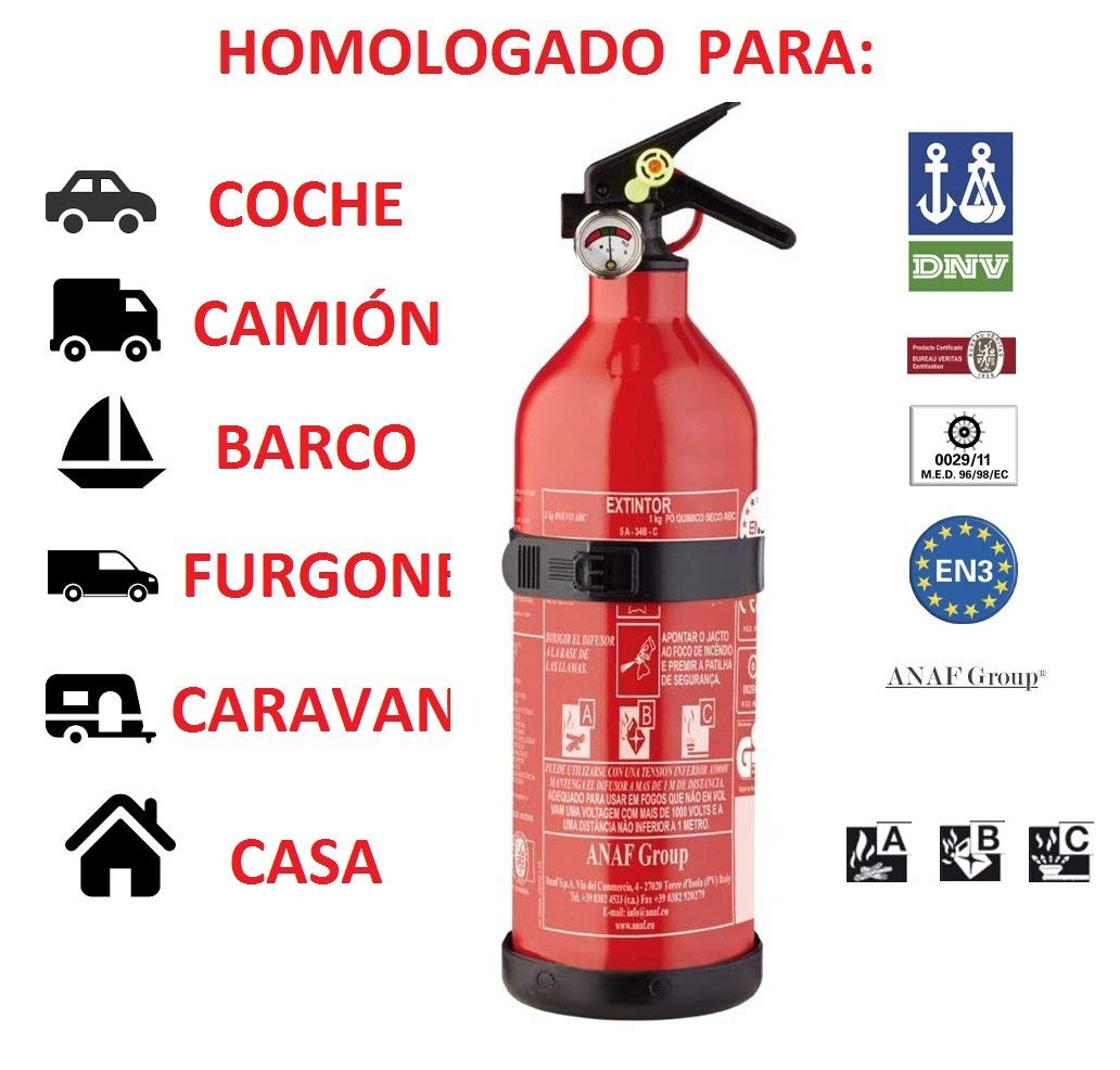 EXTINTOR DE POLVO ABC PS1-X ABC 1KG C/MANÃ“METRO ANAF