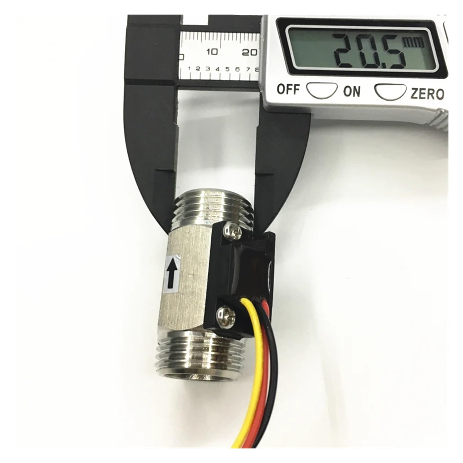 G1/2" 1~30L/Min Sensore di Flusso d'Acqua ad Effetto Hall in Acciaio Inossidabile Misuratore di Flusso d'Acqua a turbina NPN a impulsi DN15 per Acqua Liquida, Diesel(5-24Vdc)