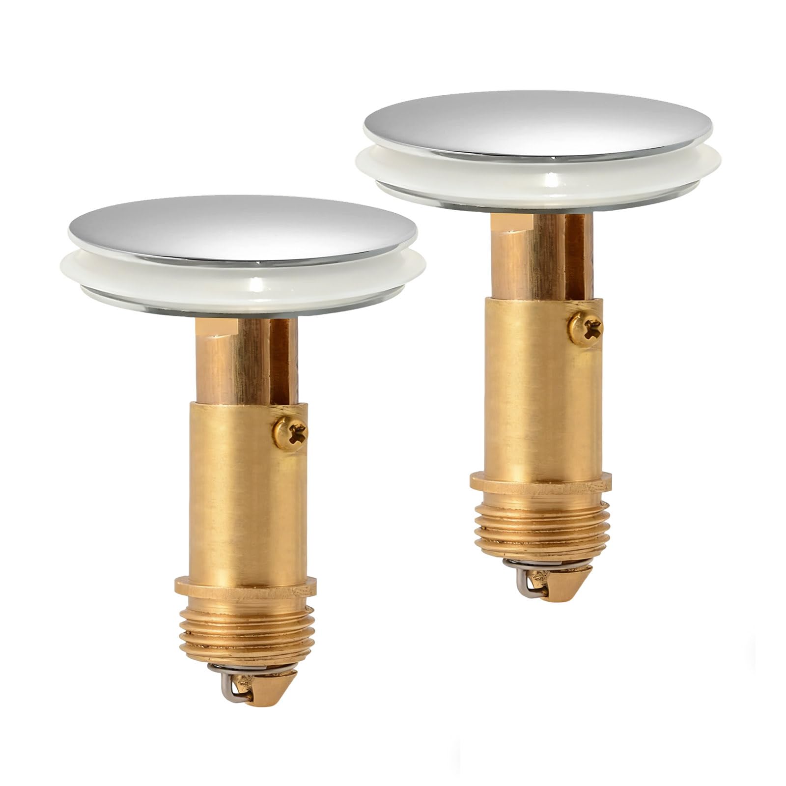 38mm Pop Up Sink Plug Replacement, Brass Bathroom Basin Drain Stopper, Universal Pop Up Basin Plug for UK Bathroom Sink Waste, 1 Pack & 2 Packs Available