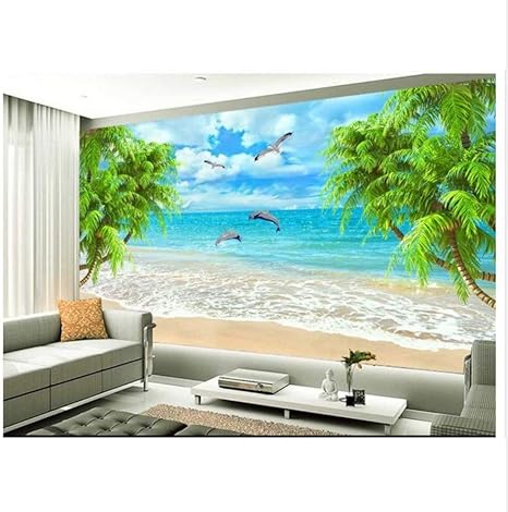 Amazon Mingld 3d写真の壁紙カスタム3d壁の壁画の壁紙夏の愛海ココナッツテレビの設定の壁3dの壁紙リビングルーム 350x250cm 壁紙 Amazon Mingld 3d写真の壁紙カスタム3d壁の壁画の壁紙夏の愛海ココナッツテレビの設定の壁3dの壁紙リビングルーム 350x250cm 壁紙