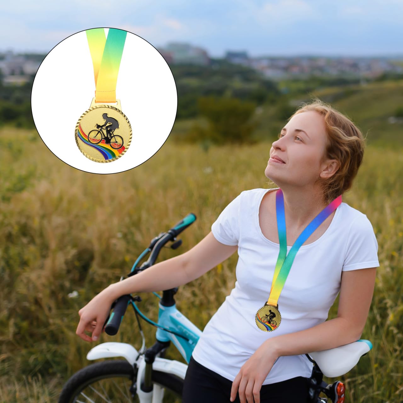 HEMOTON Medaglia Trofeo Ciclismo Oro 1 ° Posto Premio Per Corsa E Feste Sportive Medaglia Per Prestazioni Eccezionali Nel Ciclismo