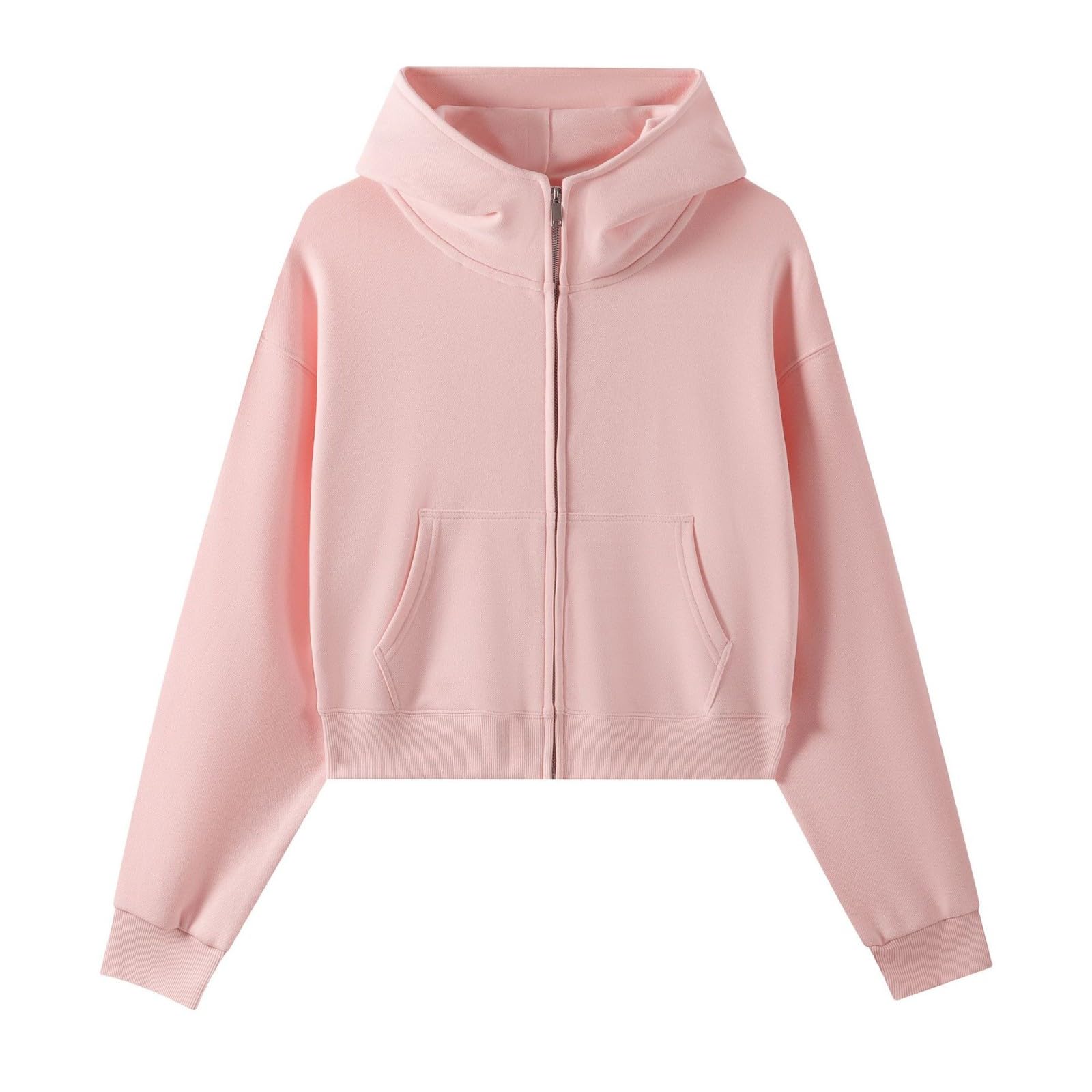 Sudadera de Invierno de Peso Pesado con Capucha y Cremallera, Jersey de Polar de Cuello Alto, Ropa de Calle Informal, Ropa de Abrigo