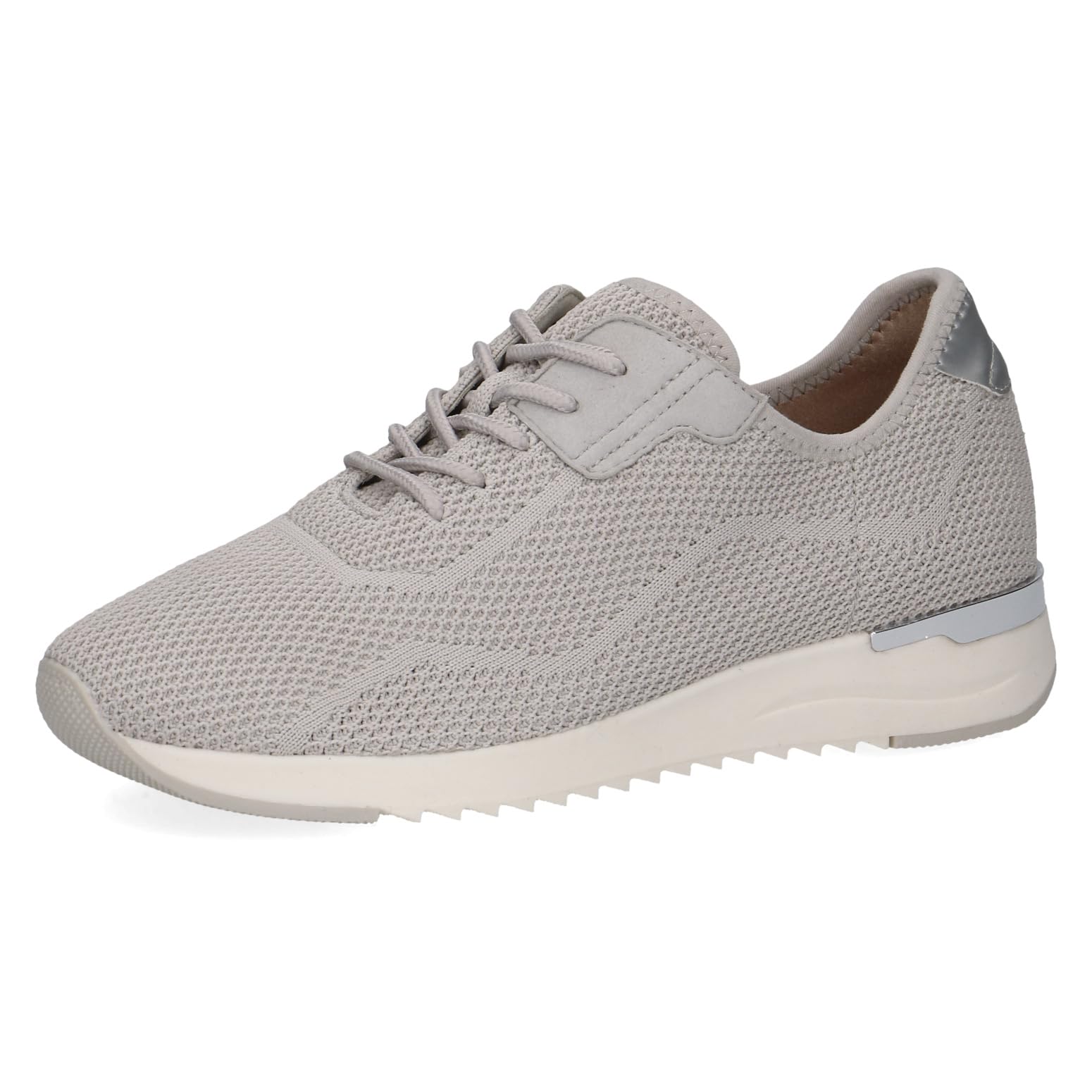 CAPRICE Women's Flat Sneakers with Laces Comfortable, Gray (Pebble Knit), 7.5 UK