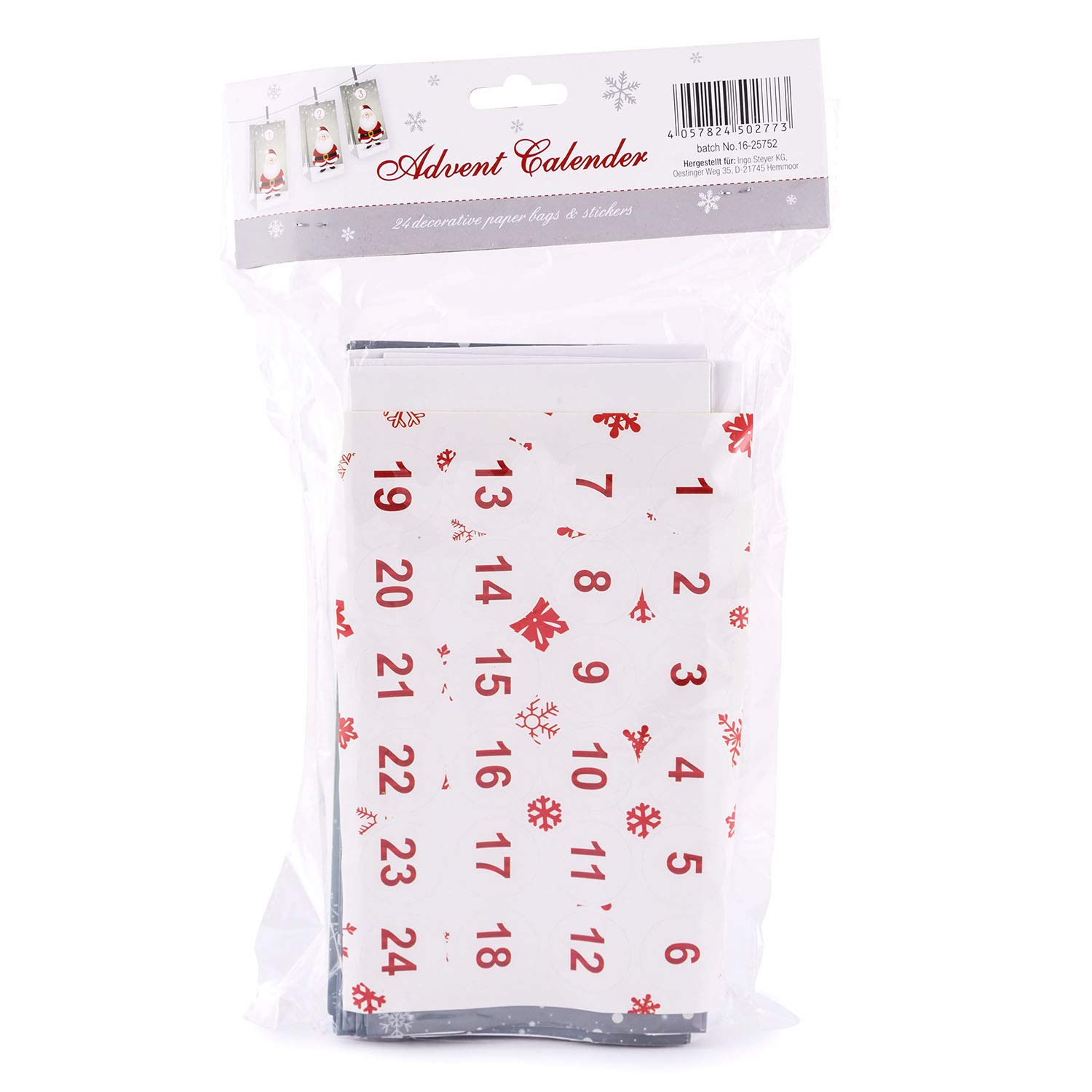 24 Kleine Rote Weihnachts-Kekstüten Mit Boden + Runde Aufkleber | Ideal Für Plätzchen, Pralinen & Selbstgemachte Geschenke