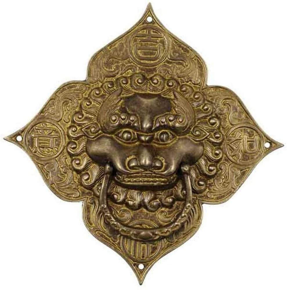 Heurtoir de porte lion en bronze de 11 cm aux finitions antiques