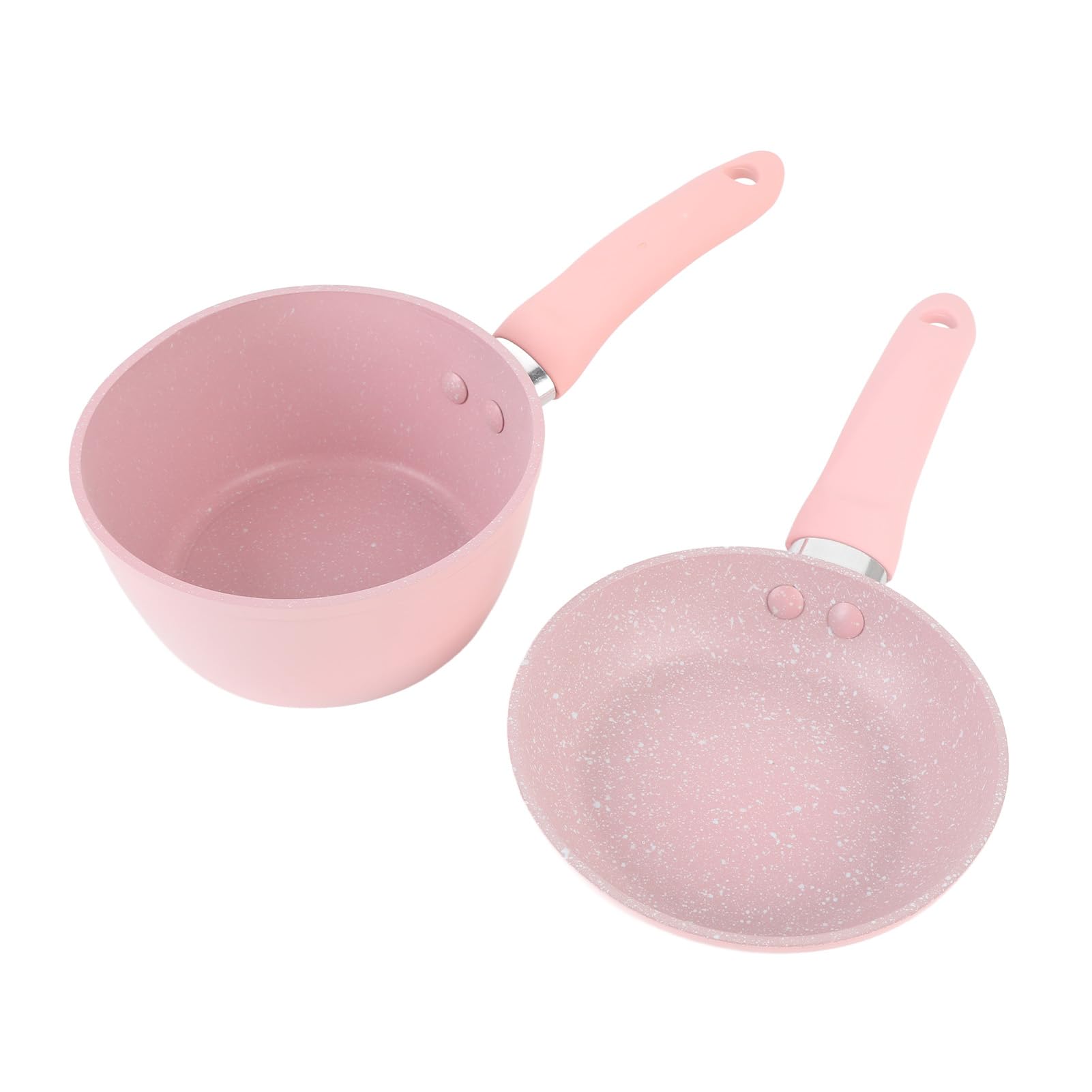 2Pcs Non-Stick Frying Pan Milk Pot Set, Small Saucepan & Frying Pan Kitchen Cookware Set for Soup, Eggs, Noodles and Daily Cooking