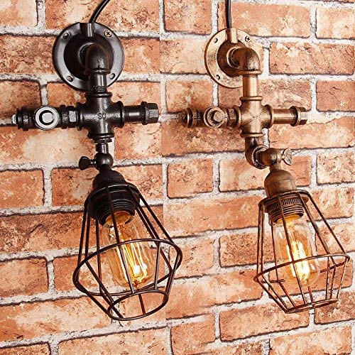Lampe murale rétro pipe à eau style américain de couleur noire Modèle B - 4