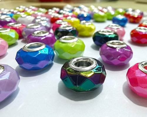 Miniatura 6 de Pulsera de cuentas de agujero grande para manualidades, pulsera espaciadora (#5, colores mixtos)