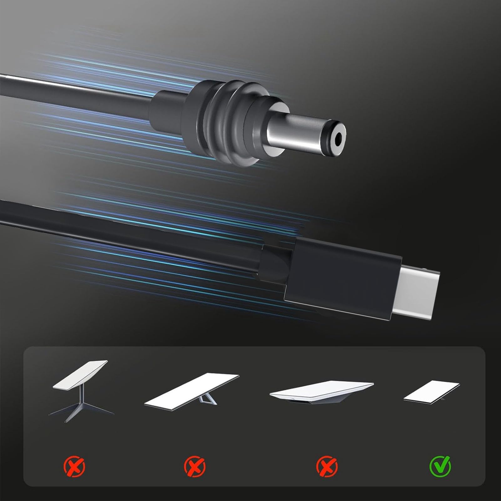 Marhynchus Kabel Zasilający USB C na Prąd Stały o Długości 75 Stóp, Wejście USB Typu C o Mocy 100 W na Przewód ładujący Typu Jack Jack, z obsługą Banku Mocy z Protokołem PD