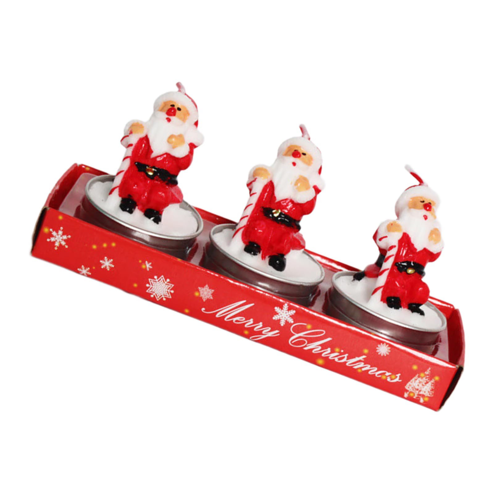 3Pcs Christmas Tealight for Christmas Home Decoration Delicate Santas Xmases Hat Gifts Tealight