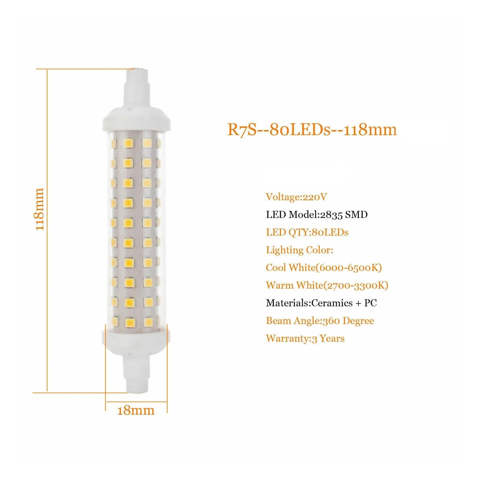 Illuminazione da soffitto 4 pezzi R7s LED lampada 20W 30W LED lampadina di mais 2835 lampada sostituire faretto luce alogena R7S lampadina senza sfarfallio per casa garage magazzino(Cold white,30W)