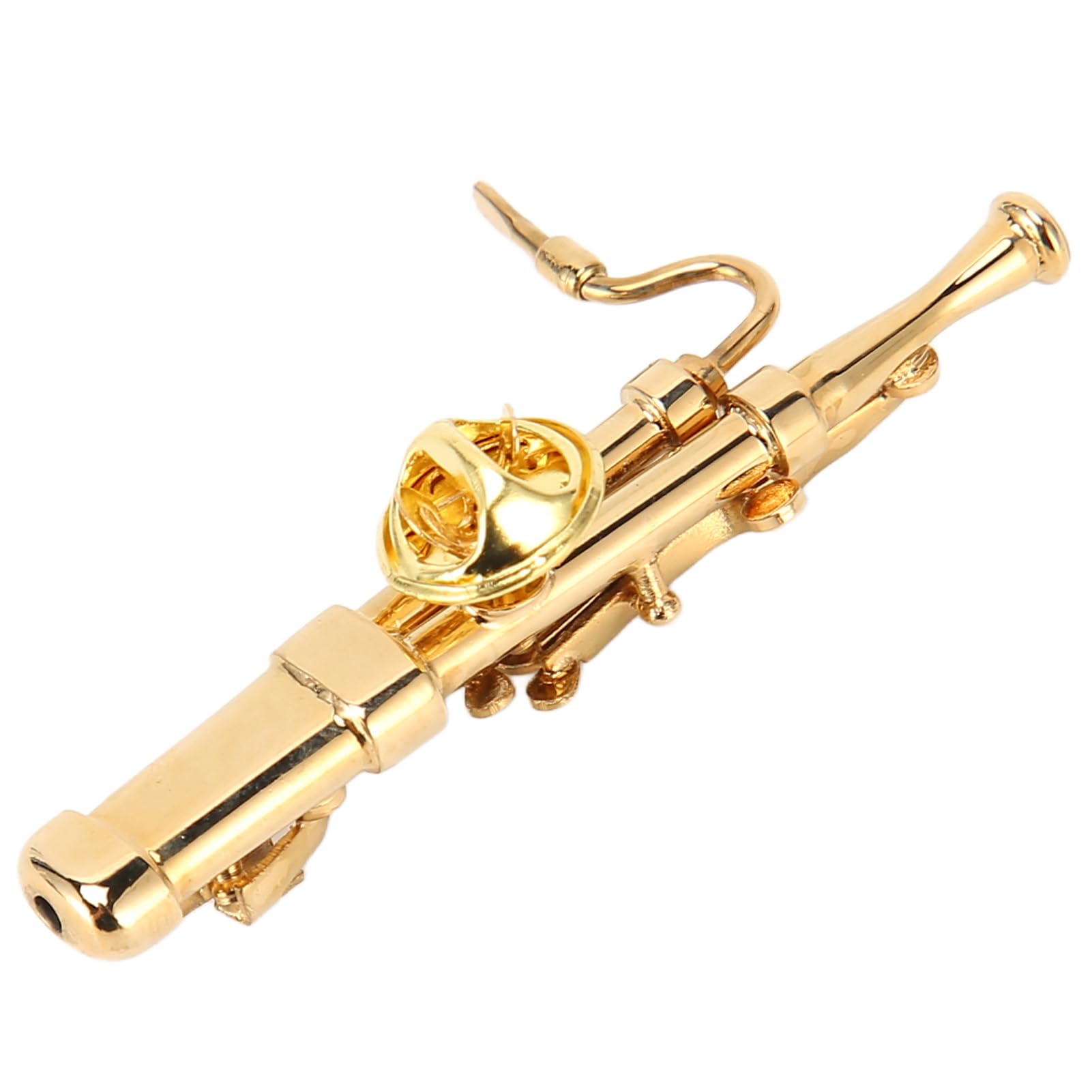 Basson Miniature doré avec étui, Réplique D'instrument de Musique en Métal, Collection de Cadeaux, Ornements de Décoration, Idée