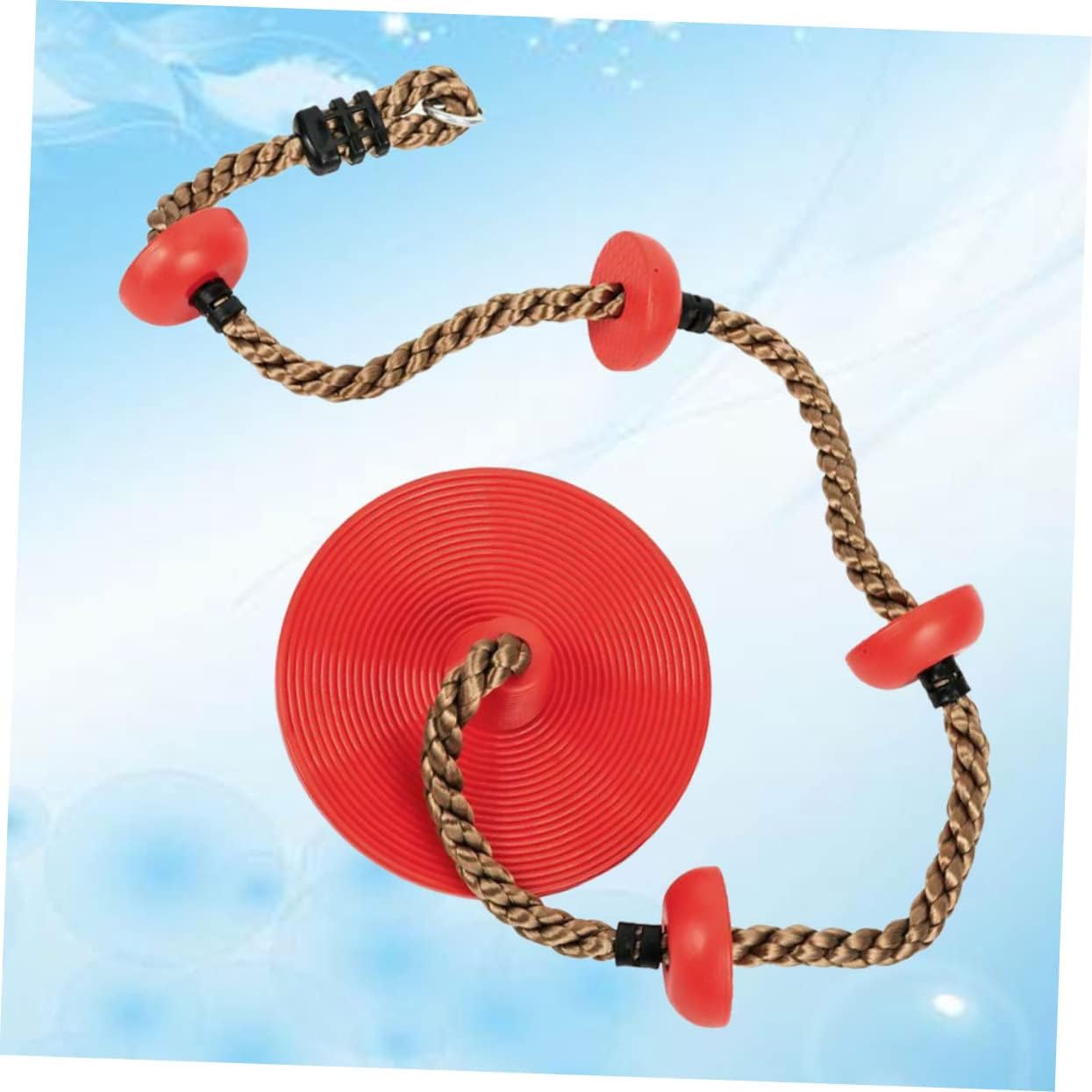 Large Round Disk Swing for Boy Girl Funny Indoor Outdoor Recreation Swing for Boys and Girls Heavy Duty Design Safe and Play Equipment Red