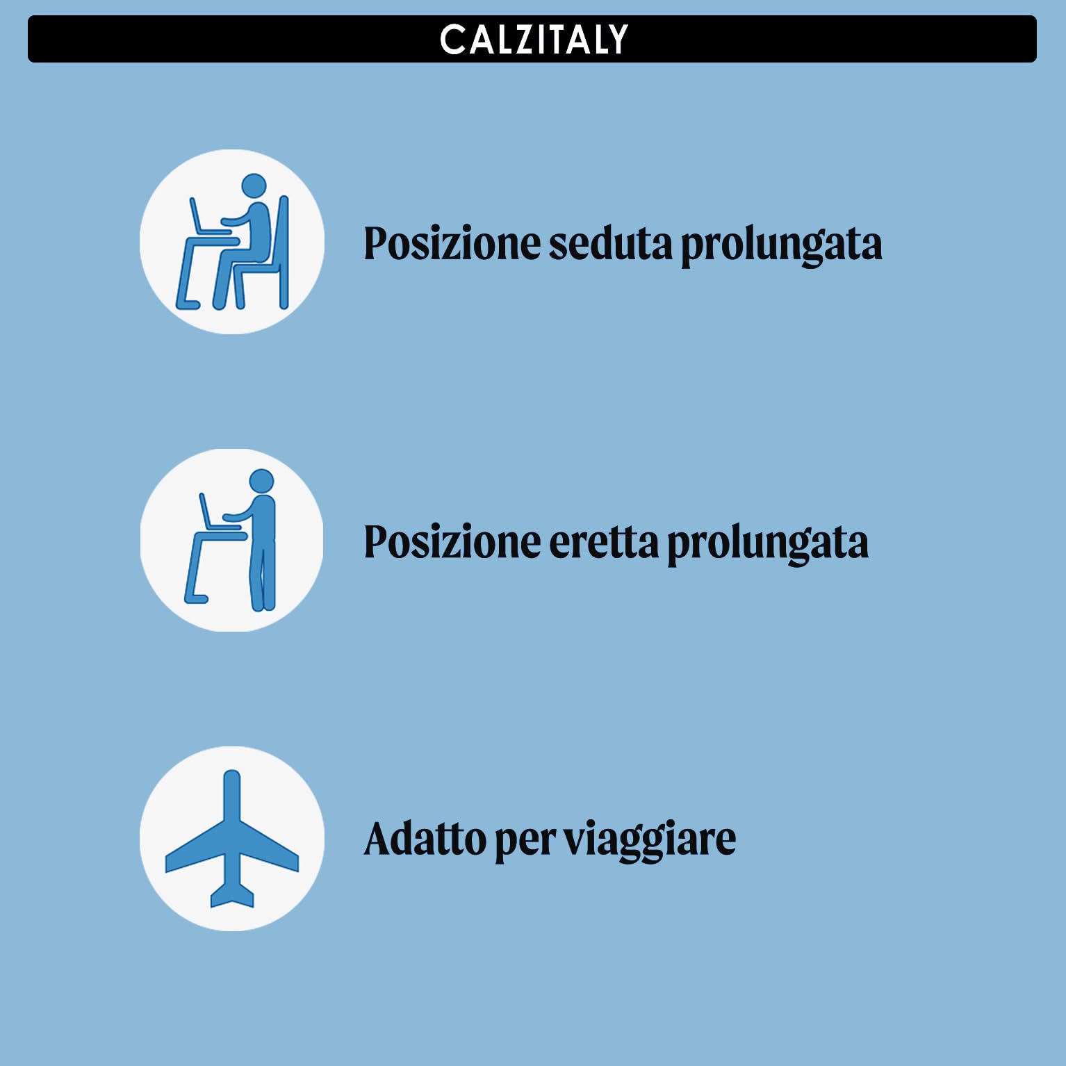 CALZITALY Collant Riposante, Compressione Forte 10mm/Hg, 70 DEN, S, M, L, XL, XXL, 3XL, 4XL, Made in Italy