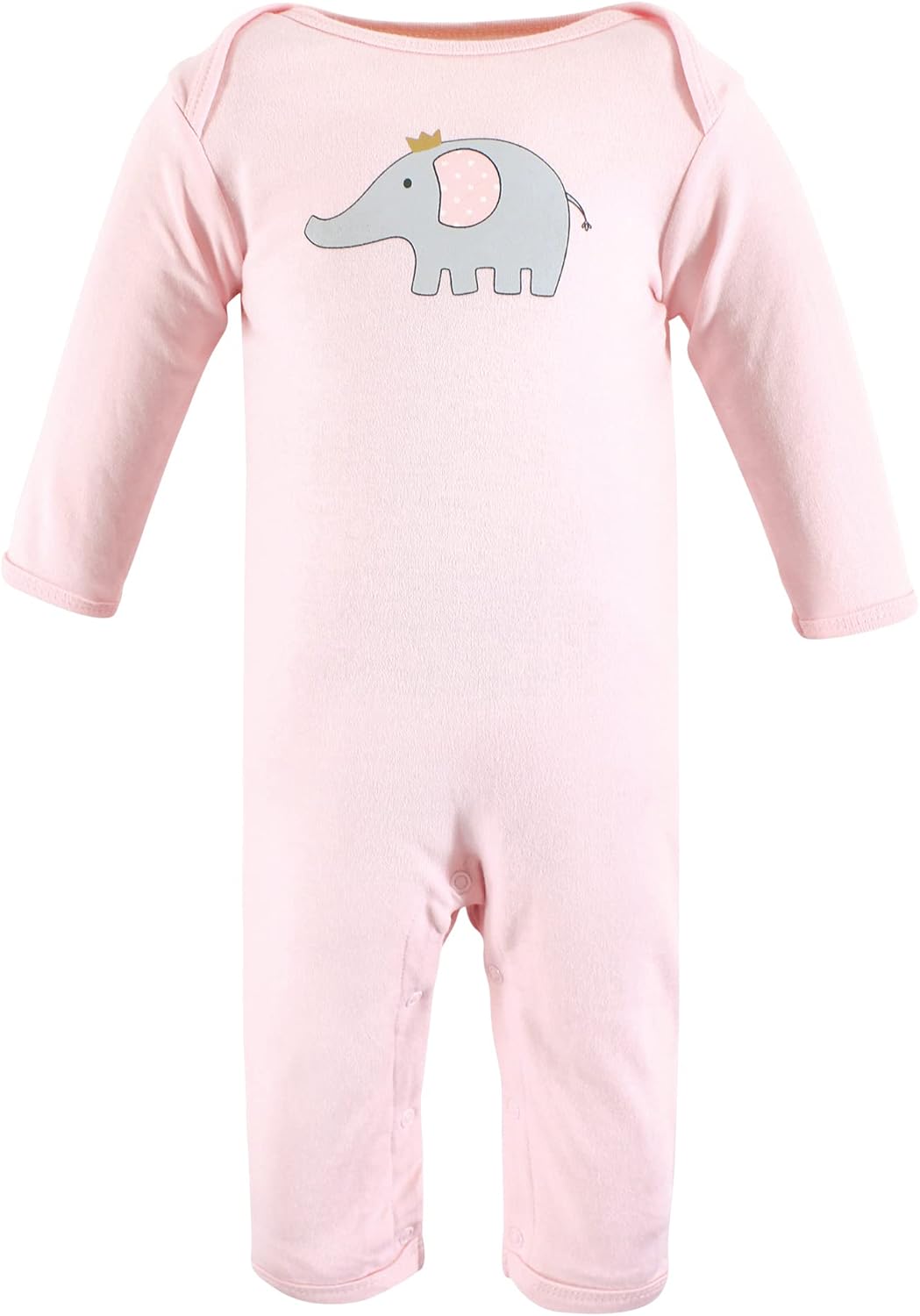 Hudson Baby Unisex baby Cotton Coveralls, Pink Gray Elephant, 12-18 Months, Pink Gray Elephant, 12-18 Months US - Image 3