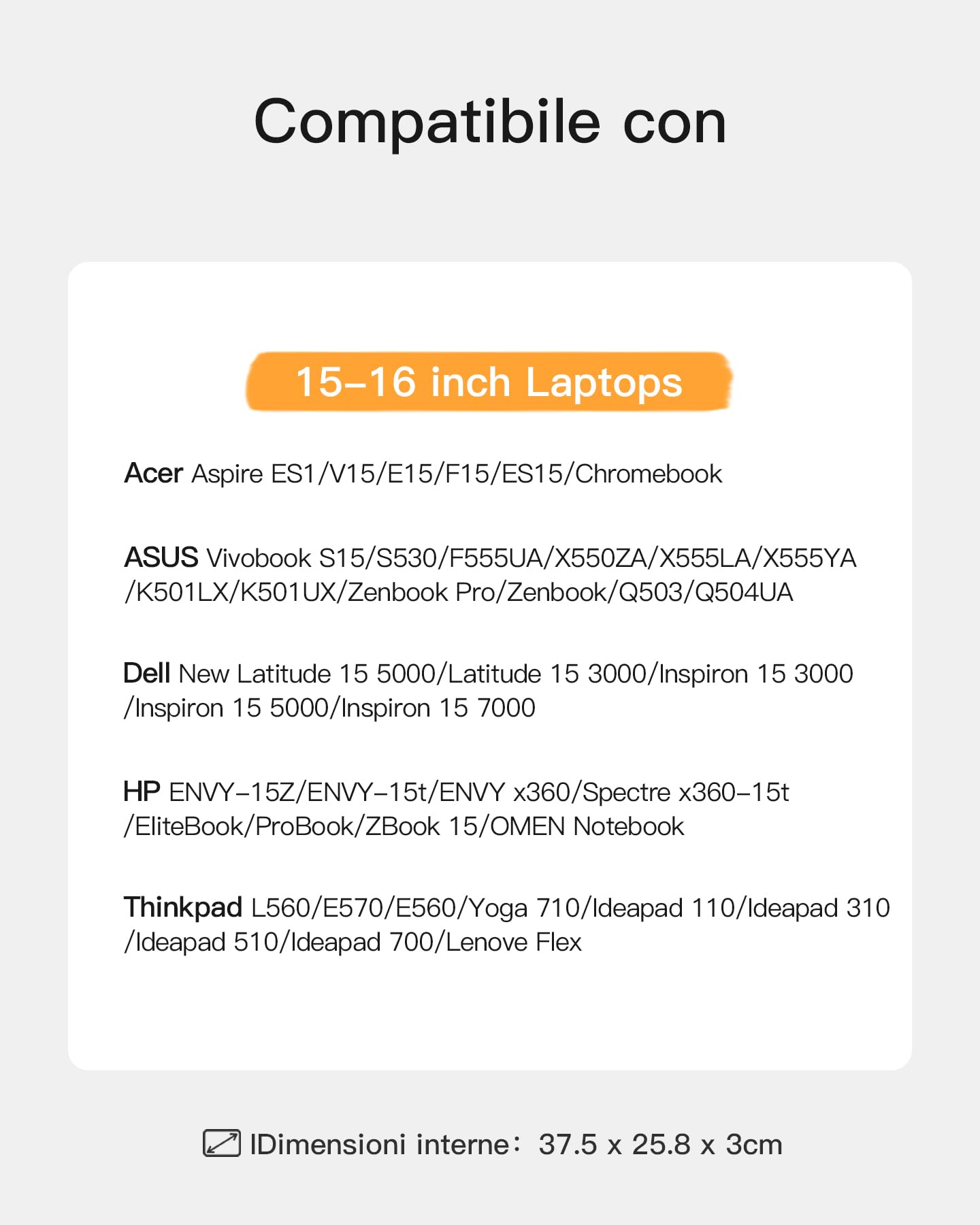 Inateck Custodia per Laptop Compatibile con 15,6 Pollici Notebook