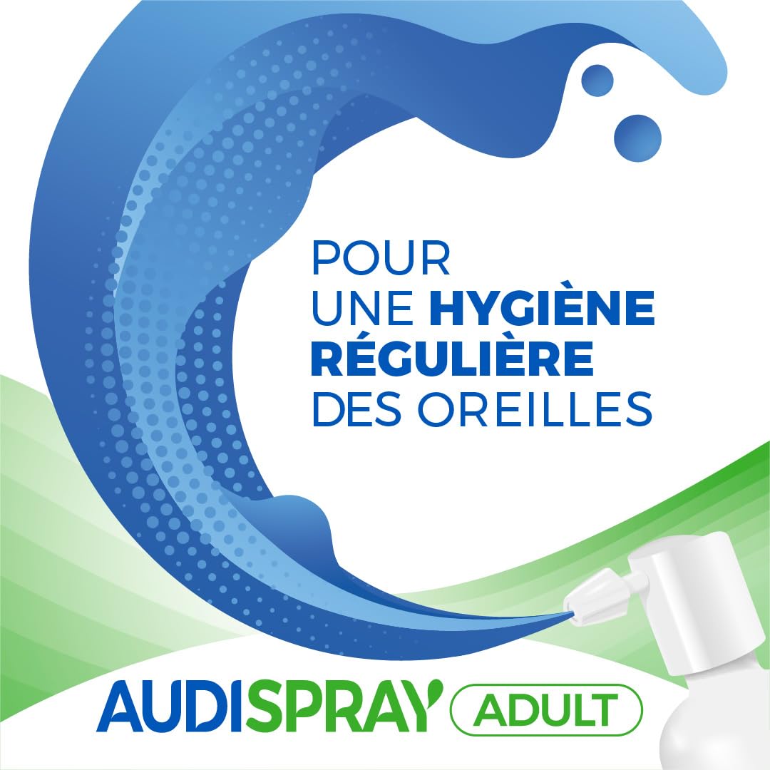 AUDISPRAY ADULT - Hygiène régulière de l'oreille - Eau de mer purifiée 100% naturelle - Made in France - Spray 50ml