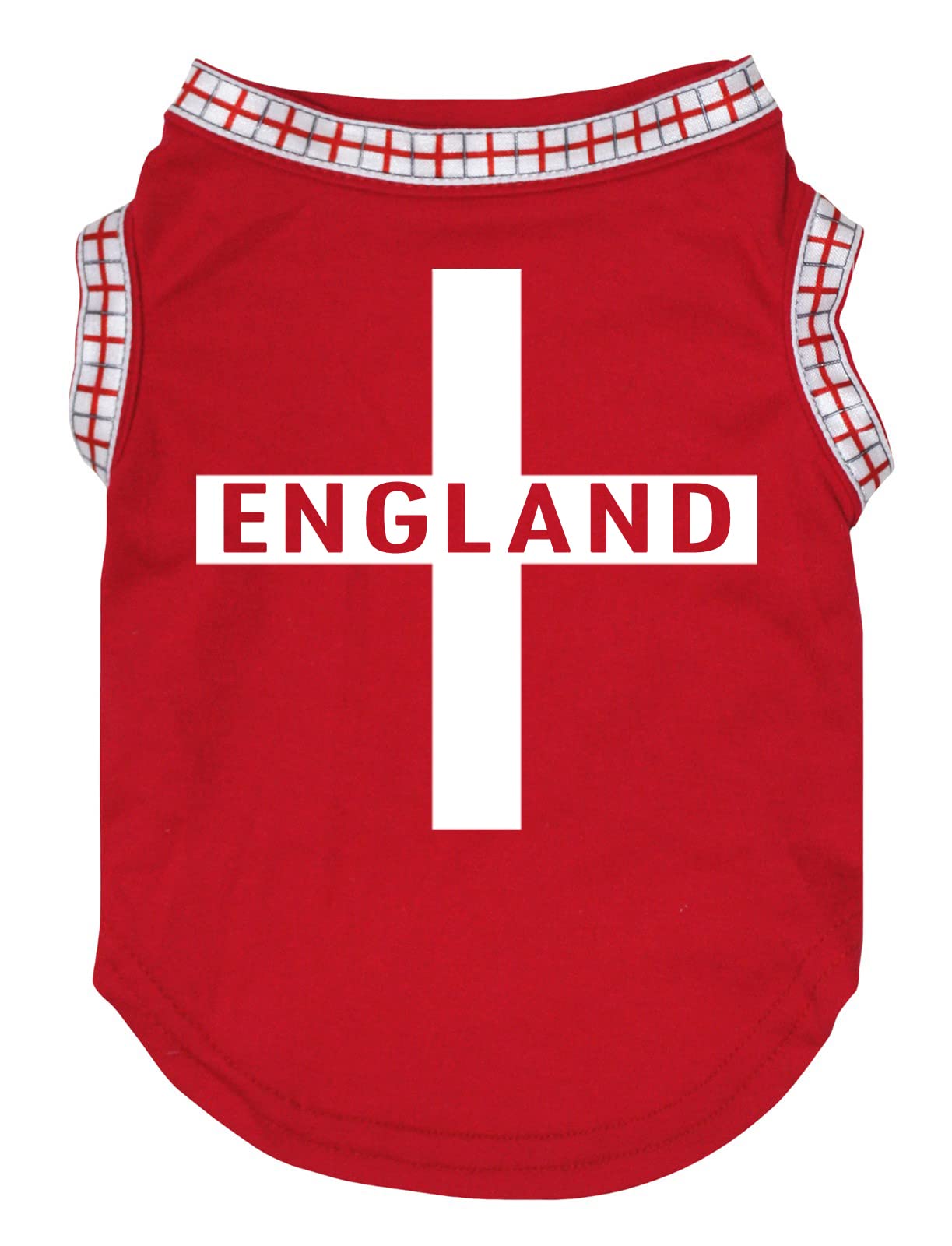 Petitebella England Cross Puppy Dog Shirt (Red/England Hemmed, Medium)