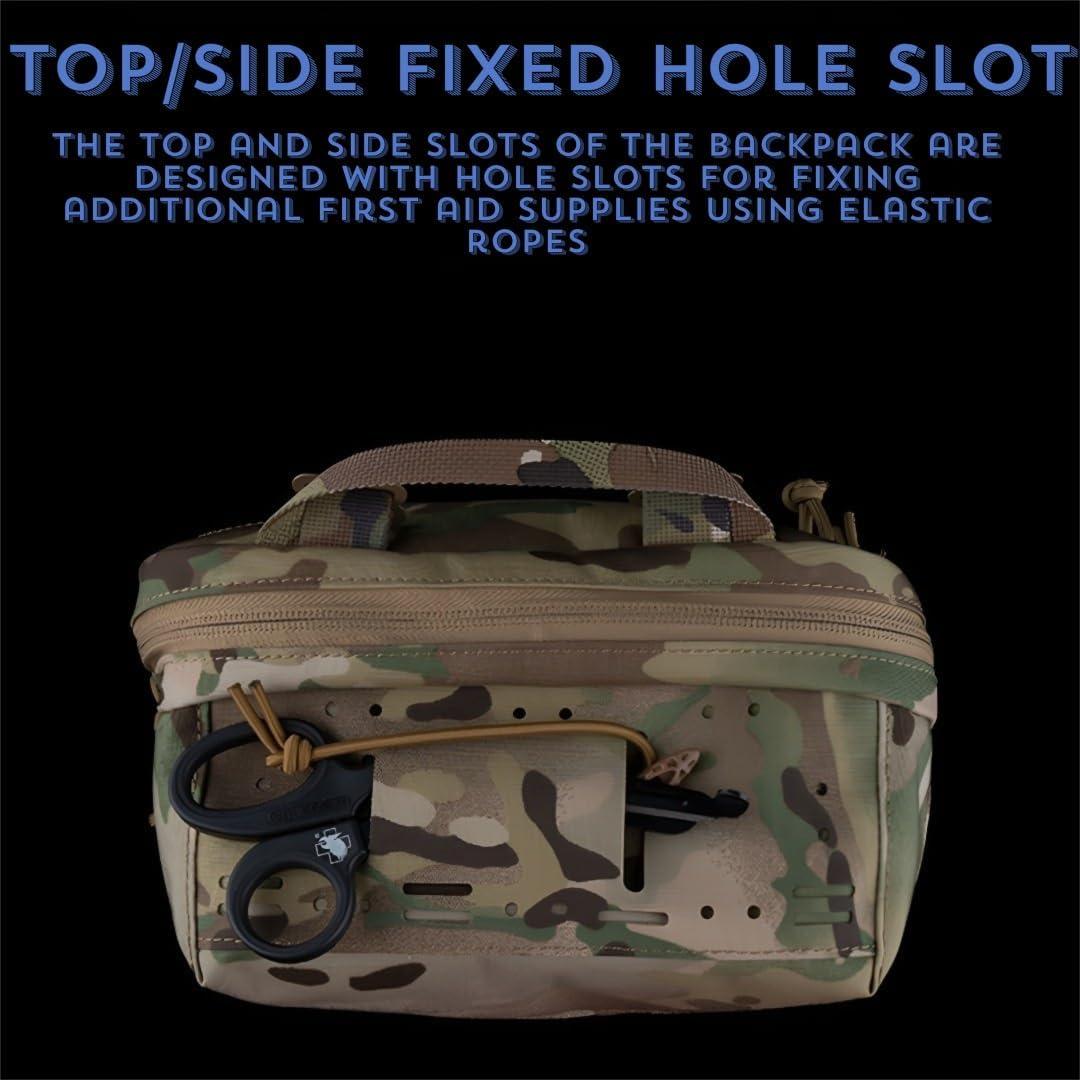 Tactical First Aid Backpack, 37x27x11cm, 0.57kg, Large Capacity, Multi-Layer Storage For Games, Movie Props, Team Activities